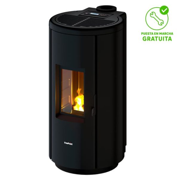 Estufa de pellet para uso doméstico estanca de 7 kW color negro con WiFi